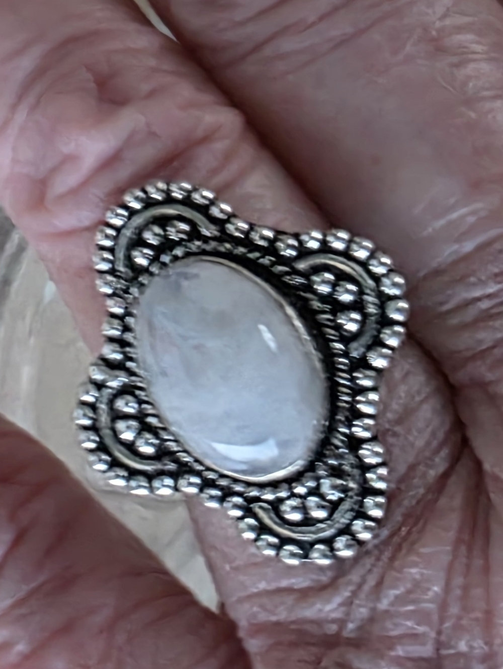 Rainbow Moonstone Gemstone Ring in 925 Sterling Silver (7)